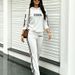 Women's Classic Black And White Striped Hooded Suit Autumn Winter Fashion Casual Vacation Print 2043 New Export Style_ecoleips.com