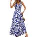 Women Summer Casual Dress New Stylish Sleeveless Design With Flattering V‑Neck And All‑Over Print_ecoleips.com