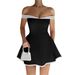 New Fashion Sexy Tube Top One Collar Slim Dress Short Dress_ecoleips.com