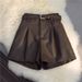 2025s PU Leather For Women Petite 2025 Autumn Winter Veratile High Wait Slimming A-Line Wide Leg Looe Outer Wear Boot_ecoleips.com