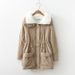girl 2023 Autumn Winter New Women's Turn-down Collar Coat European American Style Lamb Wool Drawstring Slimming Large Pocket_ecoleips.com