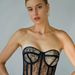 Women's Strapless Bustier Top – Lace-Up Back Corset With Peony Lace & Underwire For Sexy Outerwear_ecoleips.com