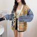 Leopard Print Knit Cardigan – Denim & Nylon-Polyester Blend Oversized Open Front Sweater | One Size | 4 Bold Colors | Y2K Streetwear_ecoleips.com