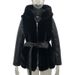 Women's fur coat Women's belted hooded solid color zipper jacket_ecoleips.com