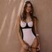 2026 European And American Swimwear New Pink Sweet Xiaoxiangfeng One-piece Swimsuit Set Women's Cross-border Explosion Pink Cardigan_ecoleips.com