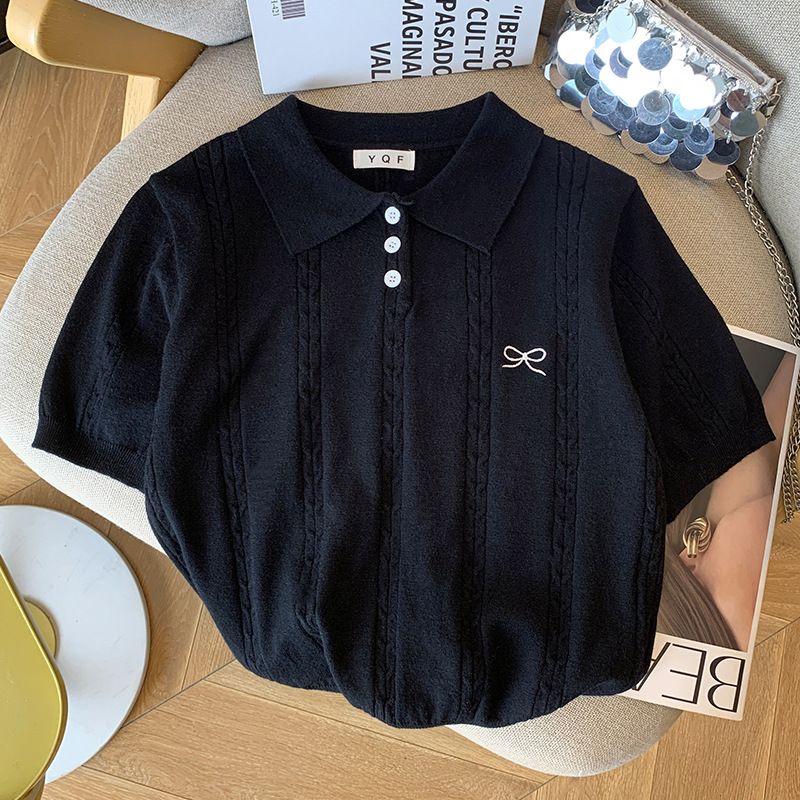 Women's Clothing Polo Collar Chic Sweater T Shirt_ecoleips.com
