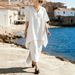 Women's Casual V Neck Short Sleeve Top And Long Skirt Set Multi Color Cotton Blend New_ecoleips.com
