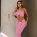 Women's Clothing Spring And Summer New Fashion Sexy Tube Top Vest Solid Color Slim Navel Exposed Lace Up Long Skirt Suit_ecoleips.com