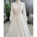 Women's Clothing Elegant Modest Muslim Wedding Dress With High Neck & Long Sleeves – Ivory White Chiffon Gown For Brides (US2-US16)_ecoleips.com