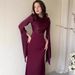 Women's Clothing Slim Fit Patchwork Dress Long Glass Yarn Satin Wide Sleeve Style For Formal & Casual For Women_ecoleips.com