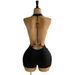 Women's Clothing Women's Casual Bohemian Halter Neck Backless Jumpsuit Metallic Beaded Textured Style Vacation Romper_ecoleips.com