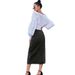 Women's Clothing European And American INS Button Irregular Slit Denim High Waist Long Skirt_ecoleips.com
