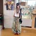 American Retro Dirty Dyed Scimitar Pants Jeans Women's Autumn Design Sense Tooling High Waist Loose Wide Leg Sickle Pants_ecoleips.com