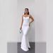 Women's Clothing Two Piece Set Beaded Halter Neck Top Sling Slim Fishtail Skirt Suit_ecoleips.com