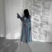 Muslim Dress Women Middle Eastern Style Drawstring Cardigan Robe – Modest Loose Fit Abaya With Pockets & Comfortable Design_ecoleips.com