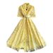Chiffon & Lace Dress – Belted Waist, Floral Print & Oversized Blazer Collar For Effortless Elegance Breathable Comfort_ecoleips.com