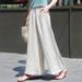 European Style High-Waisted Wide-Leg Linen Pants for Women Loose Fitting Draped Long Casual Summer Trendy Bottoms_ecoleips.com