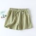 Women's Pajama Shorts 100% Cotton Double-Layer Gauze Sleep Bottoms Beach Shorts Plus Size Thin Lounge Loose Casual Home Pants_ecoleips.com