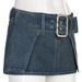 American Style Spicy Girl Design Two-Layer Ultra-Short Denim Vintage Waist Large Button Hip-Lifting Half Skirt_ecoleips.com