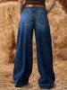 Women's Stretch Wide Leg Jeans - Classic Blue Denim Pants With Functional Pockets | Comfortable & Elegant For Work & Casual_ecoleips.com
