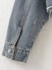 Women's Denim Long Sleeve Short Jacket - Urban Style Casual Coat For Everyday Wear (XS/S/M/L, Blue)_ecoleips.com