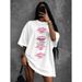 Summer New Arrival Women's T-Shirt Sexy Sweet Spicy Pure Allure Lip Print Loose Versatile Elegant Trendy Top_ecoleips.com
