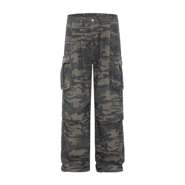 Spring 2027 Fashion American Retro Hip-Hop Cargo Jeans Women Cotton Low Waist Wrinkled Multi Pocket Camouflage Workwear Wide Leg Denim Pants_ecoleips.com
