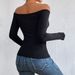 Voya 2026 European And American Women's Fashion Sexy Off-Shoulder Slim Fit Elegant Knitted Long-Sleeve Ladies_ecoleips.com