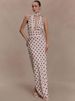 Mozision Polka Dot Backless Sexy Maxi Dress Women Elegant Halter Deep V Neck Sleeveless Bodycon Split Club Party Long Dress_ecoleips.com