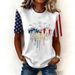 Women's 250Th Anniversary American Printed T-Shirt Loose Short-Sleeved_ecoleips.com