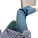 European American Style And Straight-cut Four-way Stretch Denim Jeans For Women, New Spring-summer Model, Petite_ecoleips.com