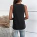 Women's Sexy Hollow out V-neck Sleeveless Casual Tank Top Loose Solid Top_ecoleips.com