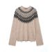 Vintage Versatile Alpaca Hair Jacquard Knitted Sweater_ecoleips.com