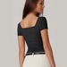 Women's Slim Fit Cropped Square Neck T-Shirt – Breathable Short Sleeve Top For Casual & Layering_ecoleips.com