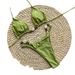 Women's Sexy Solid Color Bikini Set 2-Piece Cross-Over Swimsuit For Summer Vacation_ecoleips.com