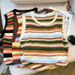 Women's Clothing Summer And Autumn Design Striped Sleeveless Vest T Shirt Thin Sweater Vest_ecoleips.com