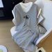 Women's Slim Fit Swing Dress With Large Print Positioning Chest And Waistband For Vacations Temperament Enhancing Fashionable Short Sets_ecoleips.com