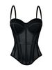 European And American Style Solid Color Fashion Bra Waist Slimming Mesh Camisole With Chest Pads For Outerwear Fishbone_ecoleips.com