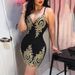 Foreign Trade European And American Bodycon Dress With Straps, Women's Clothing, Lace Sexy V-neck Tight-fitting_ecoleips.com