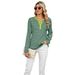 Women's Clothing 2025 Autumn/winter New V-neck Contrasting Striped Loose Long Sleeved Women's T-shirt Top_ecoleips.com