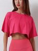 Women's Casual Short Cropped Top Round Neck Fashion Spring Summer For European American_ecoleips.com