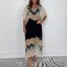 Summer Women's Long Casual Dress Chiffon Color Block Large Stock Available_ecoleips.com
