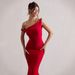 2025 Autumn European And American Style Trade Women's Sexy Off-Shoulder Slim Fit Bodycon Solid Color Dress_ecoleips.com