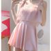 Aria Basics Sweet Pink Gauze Mini Dress Slimming Tummy Control Small Chest Conservative Girl One-Piece Swimsuit Summer Hot Spring_ecoleips.com