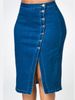 Women's Clothing Fashion Boutique Large Size Denim Long Skirt_ecoleips.com