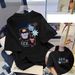 Women's Fashion Short Sleeve T-Shirt Loose Fit round Neck mid Length Cartoon Style Summer Top Versatile Outerwear_ecoleips.com