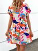 Summer New Casual Print Short-sleeve Dress Lapel Button Shirt Dress Fashion Elegant Holiday Office Party Dresses Robe Femme_ecoleips.com