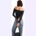 Women's Clothing Autumn Fashion Sexy Long Sleeved Off Shoulder Crop Top Women's Pullover T-Shirt Streetwear Style_ecoleips.com