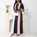 Women's Clothing New Temperament Slim Fashion Contrast Color Dress Short Sleeve Long Skirt_ecoleips.com