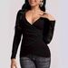 European And American Cross-border 2026 Autumn Solid Color Cross-stitch Lace Sleeve T-shirt, Slim-fit Top For Women With_ecoleips.com